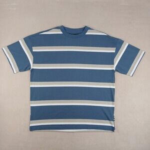 Edgar + Ash Medium Mens T Shirt Boxy Drop Shoulder Skater 90s Stripe 23x27